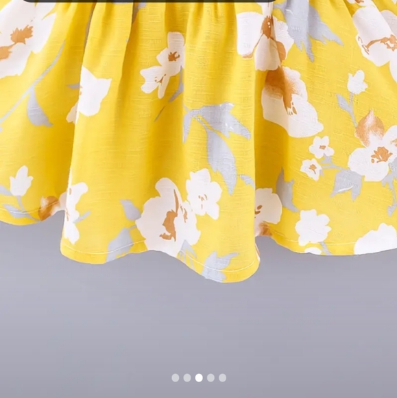 NEW Yellow and White Dress with matching Bonnet - Picture 4 of 9